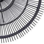 Suspension rotin noir XL 110 cm plafonnier rond design