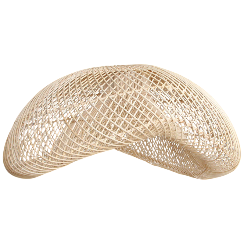 Suspension en rotin tressé forme organique beige – Ø75 cm