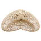 Suspension en rotin tressé beige forme demi-lune Ø75 cm