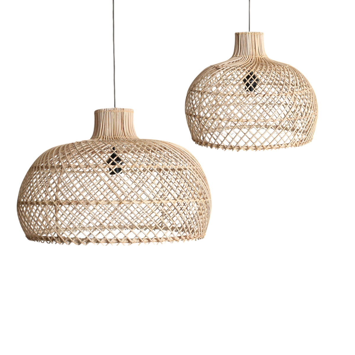 Suspension en rotin tressé naturel forme dôme – Ø57 cm