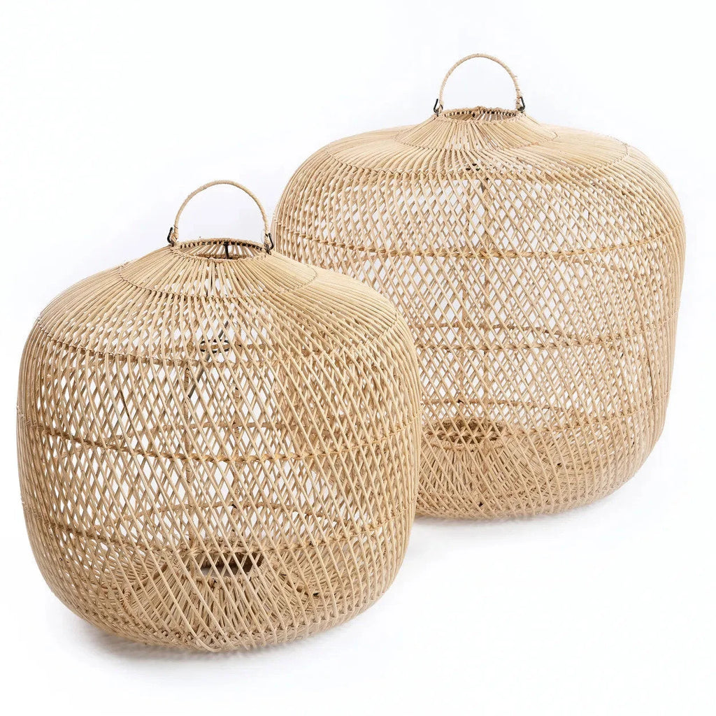 Suspension en rotin tressé naturel forme sphérique – Ø60 cm