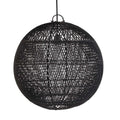 Suspension en rotin tressé – Noir ajouré – Ø50 cm