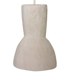 Bougie suspension sablier plâtre blanc cassé texturé 15x21 cm, vue off-white conique