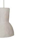 Suspension sablier plâtre blanc cassé texturé 15x21 cm vue arrière