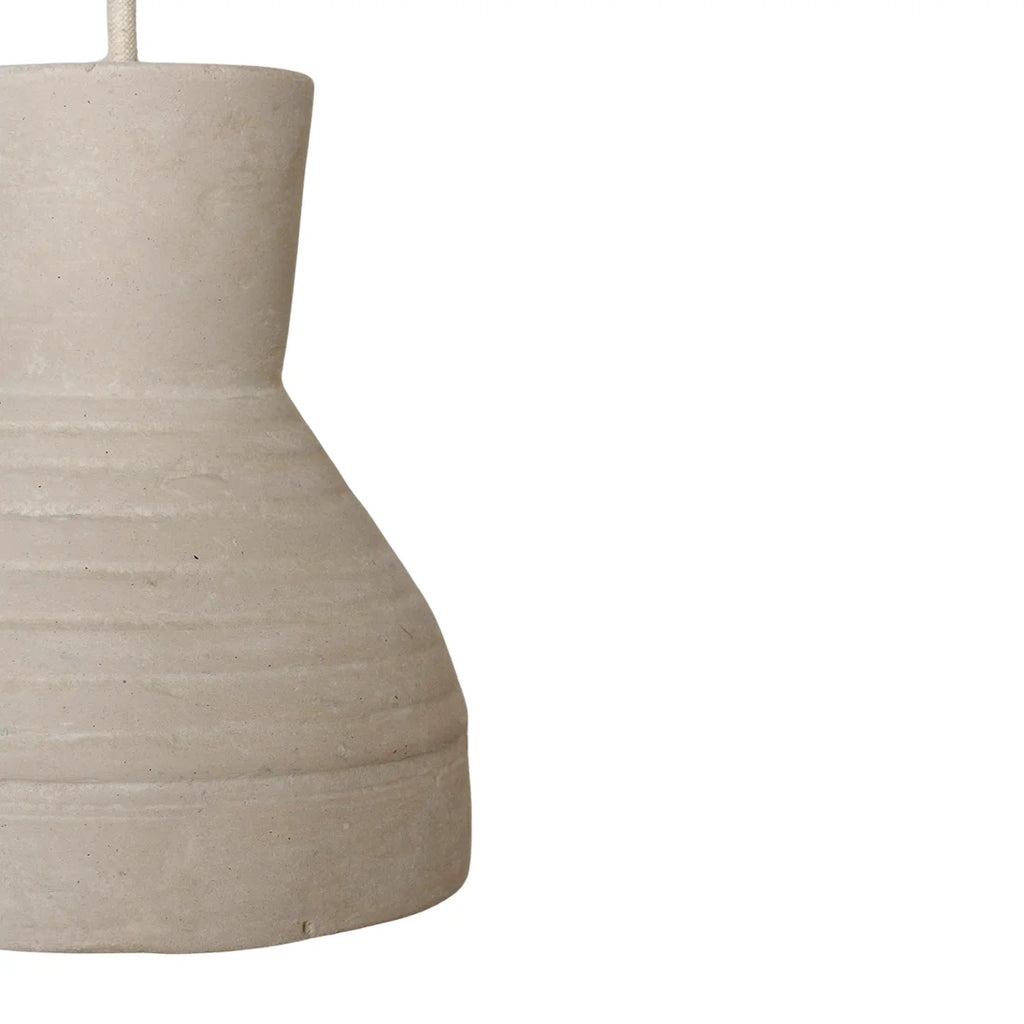 Suspension sablier texturée blanc cassé 15x17 cm crème mat ridée
