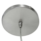Canopée de plafond en nickel brossé pour suspension tissu beige effet lin cylindre Ø50 cm