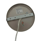 Base de plafond en métal pour suspension tissu beige effet lin avec finition nickel brossé