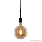 Suspension en verre ambré avec ampoule apparente, diamètre 100 cm