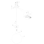 Suspension en verre ambré et métal doré avec ampoule visible – Ø20 cm