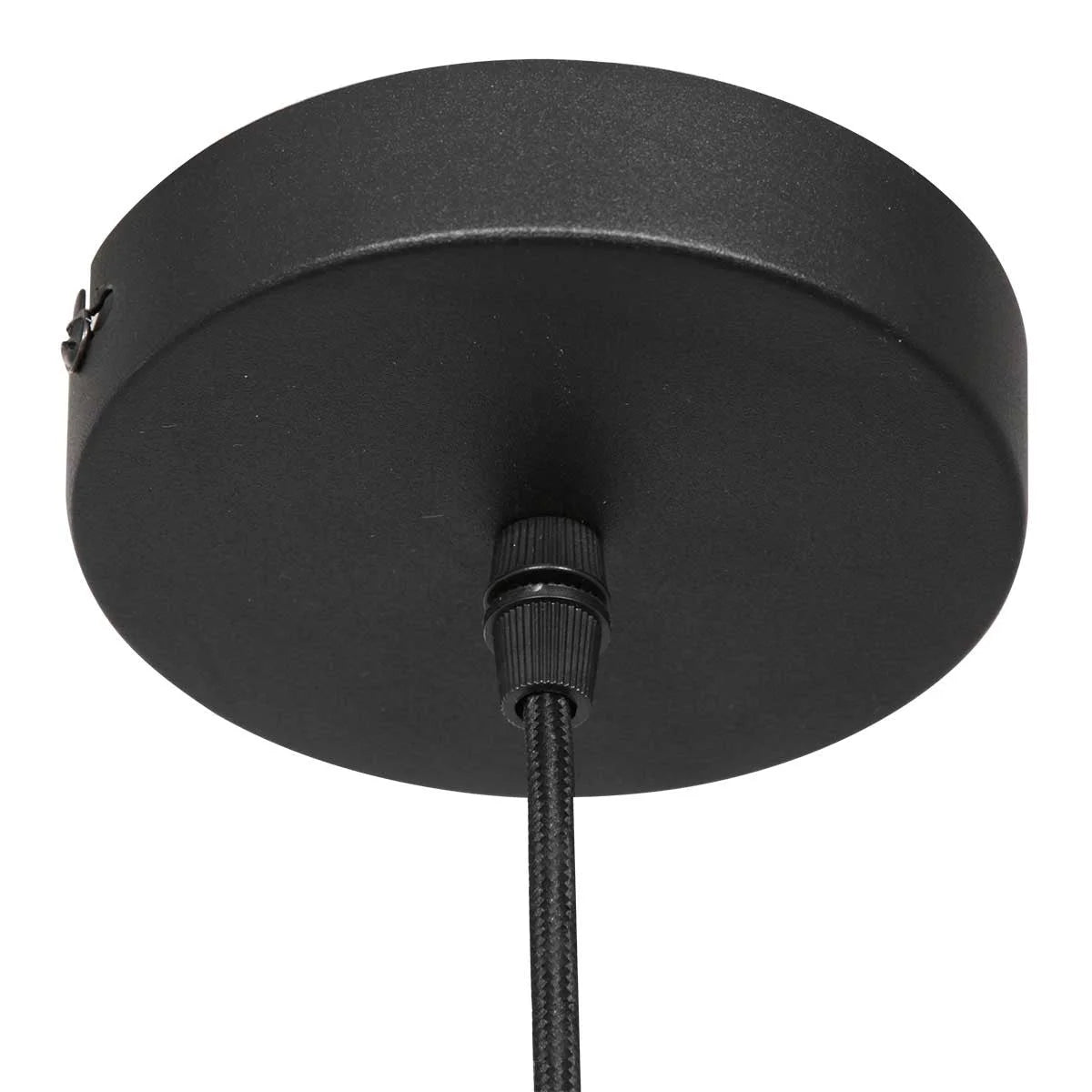 Suspension en verre ambré et métal doré avec ampoule visible – Ø20 cm