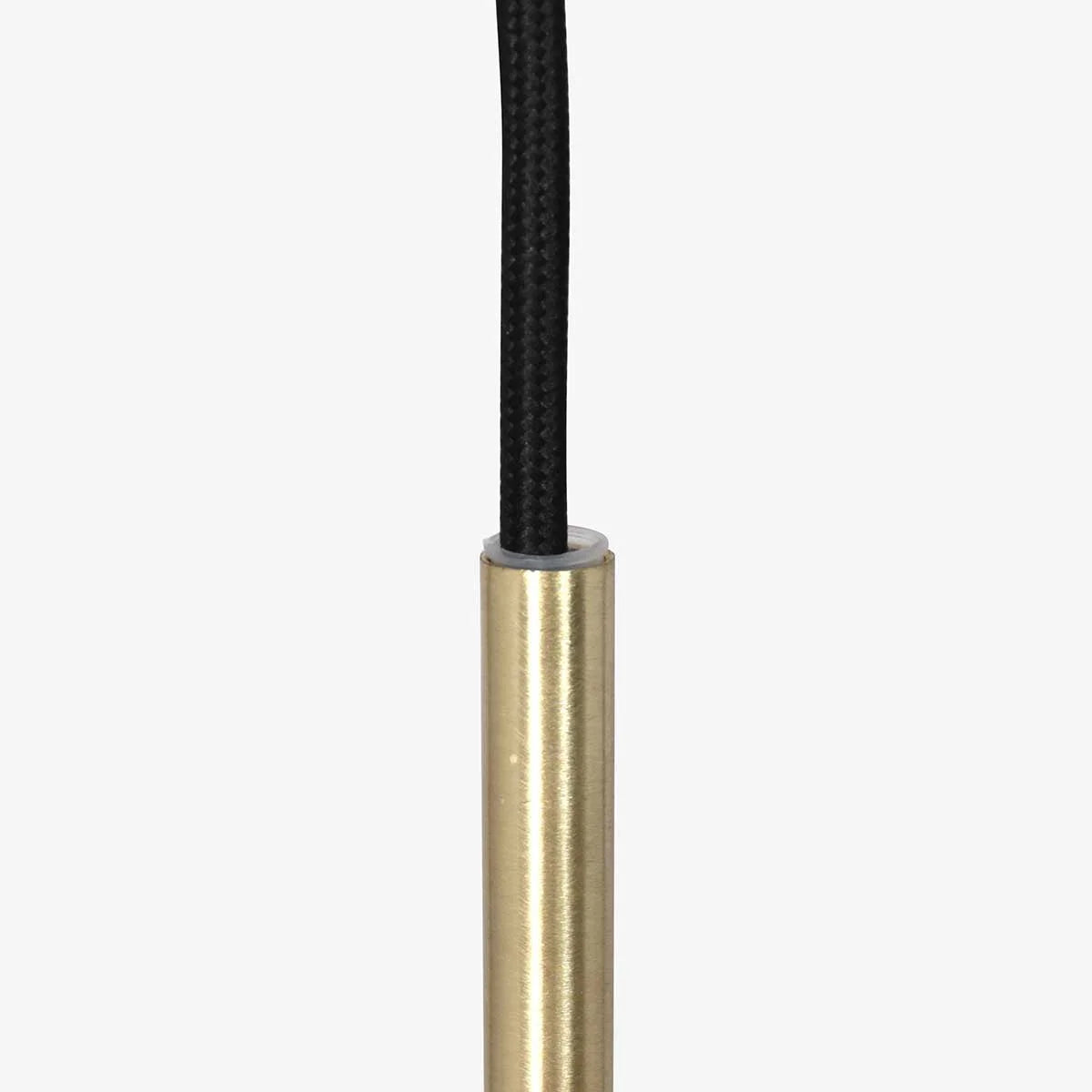 Suspension en verre ambré et métal doré avec ampoule visible – Ø20 cm
