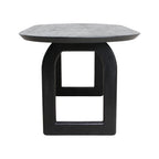 Table à manger moderne en bois noir avec pieds ajourés, 180x90 cm
