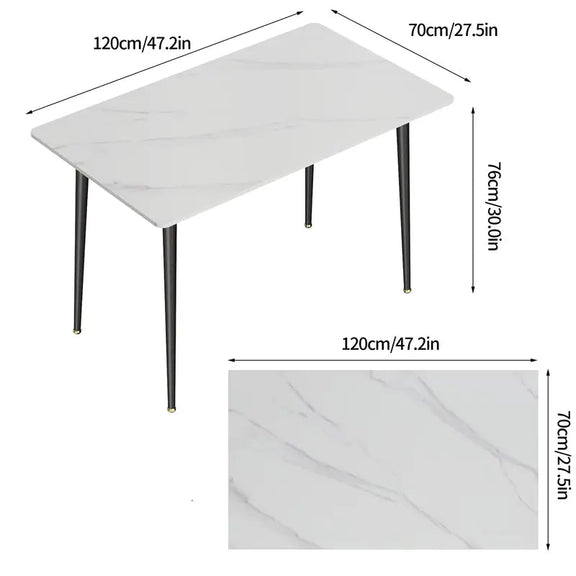 Table à manger effet marbre dimensions