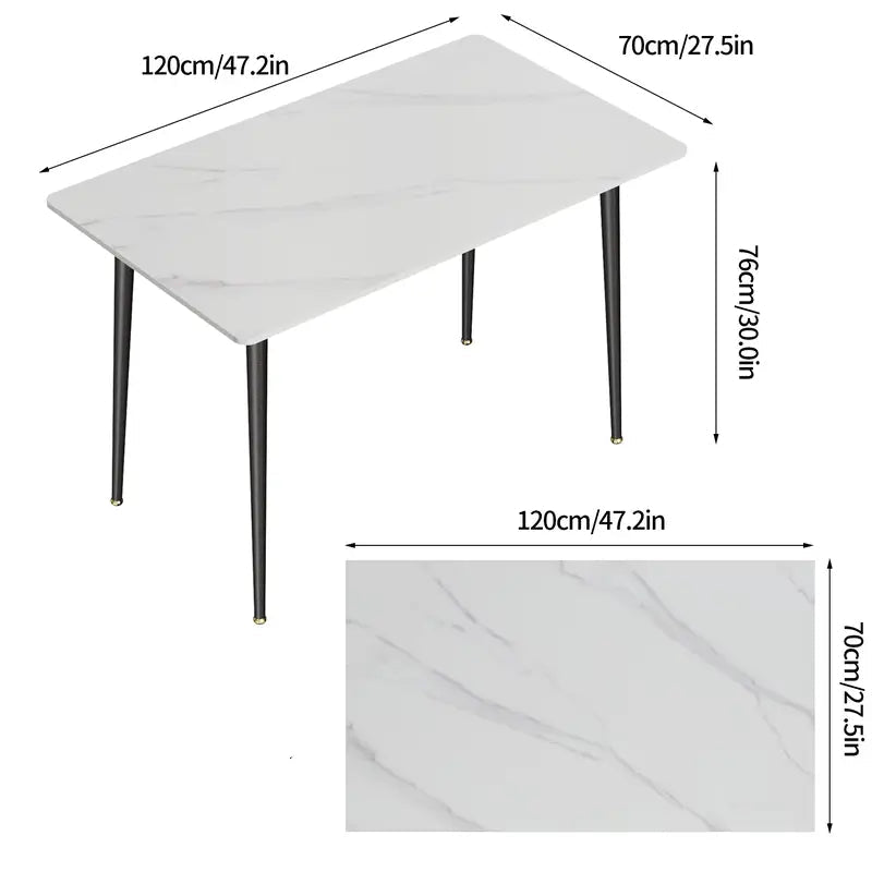 Table à manger effet marbre dimensions