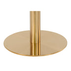 Pied de table en métal doré, tige cylindrique et plateforme ronde Ø70 cm