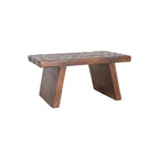 Tabouret en bois de manguier sculpté brun foncé, 40x25 cm