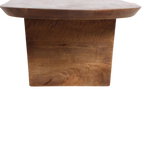 Table basse en bois massif marron forme capsule 140x60 cm