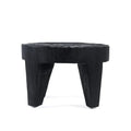 Table basse en bois de suar noir forme organique – 61x61 cm