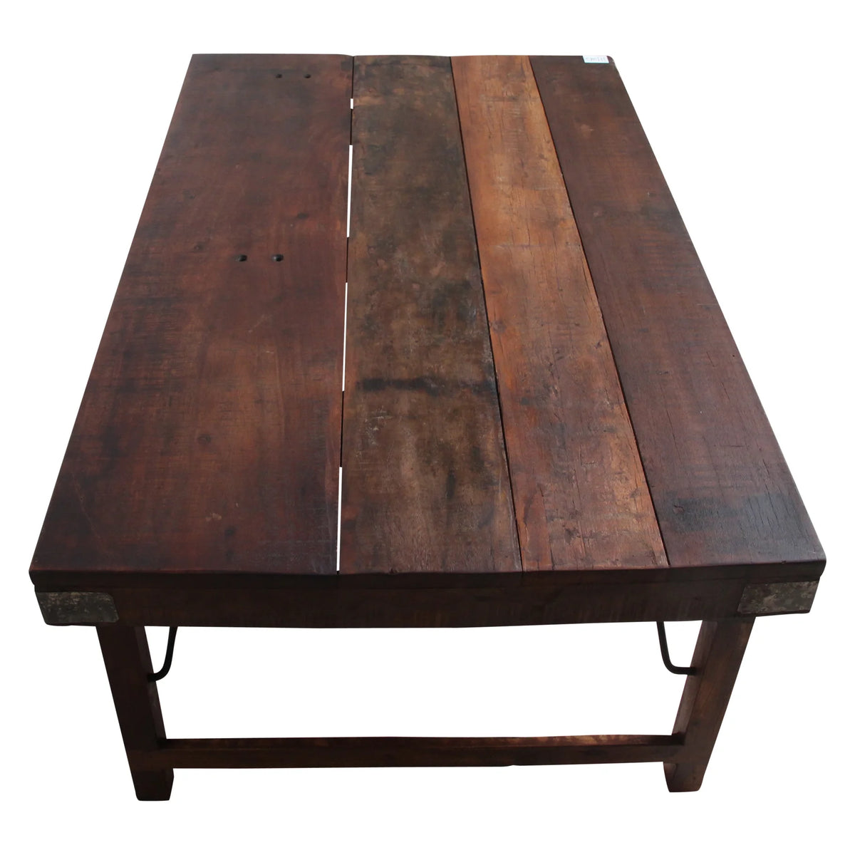 Table basse pliante en bois massif brun esprit atelier 120x75 cm