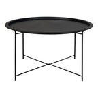 Table basse ronde en acier noir Ø75 cm