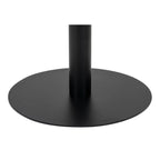 Pied de table central noir mat Ø70 cm avec plateau rond aspect marbre