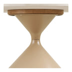 Base conique en acier beige pour table basse ronde effet travertin sable Ø70 cm