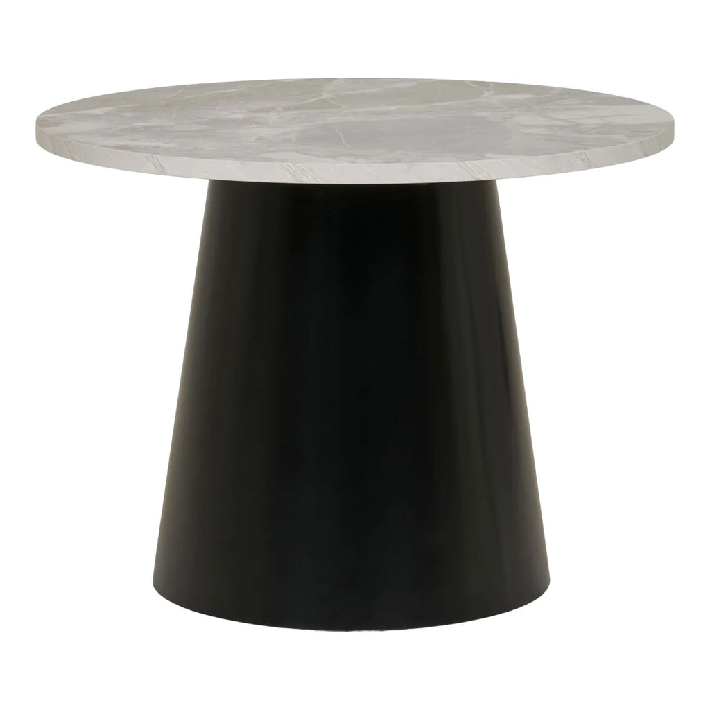 Table basse ronde moderne en MDF imitation marbre blanc ø60 cm