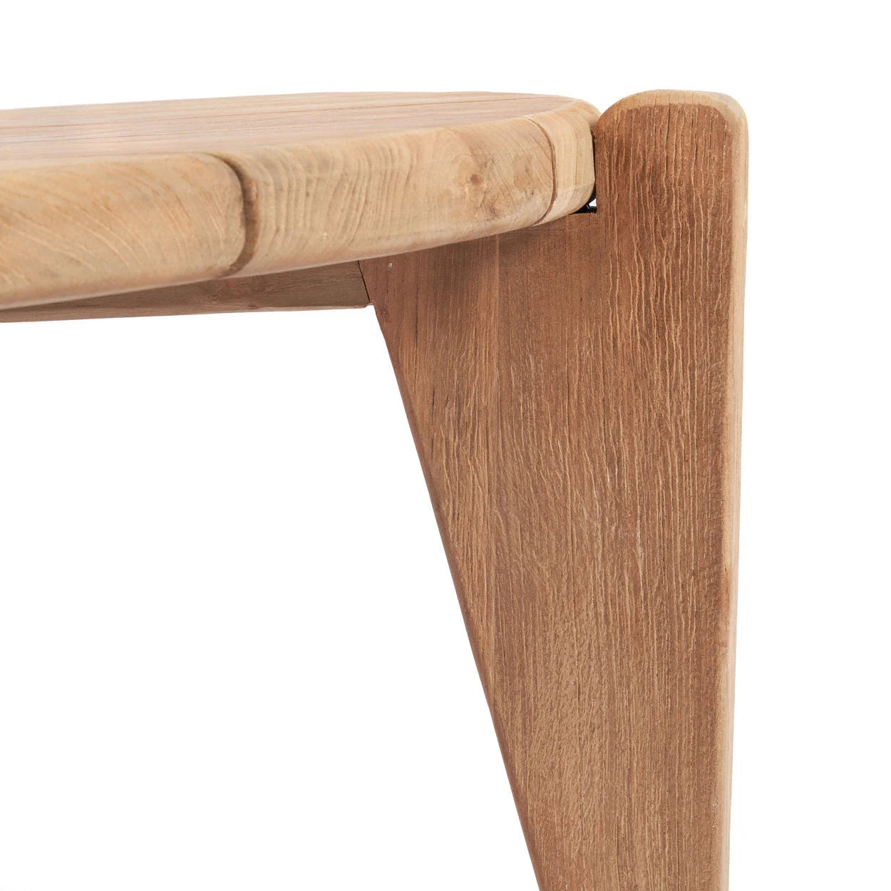 Table basse ronde en teck recyclé pour extérieur naturel – Ø70 cm