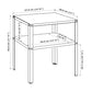 Schéma détaillé des dimensions de la table de chevet en métal noir, adaptée pour chambre et salon.