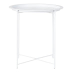 Table d’appoint en acier blanc Ø47 cm ronde