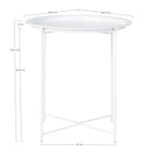 Table d’appoint en acier blanc Ø47 cm ronde
