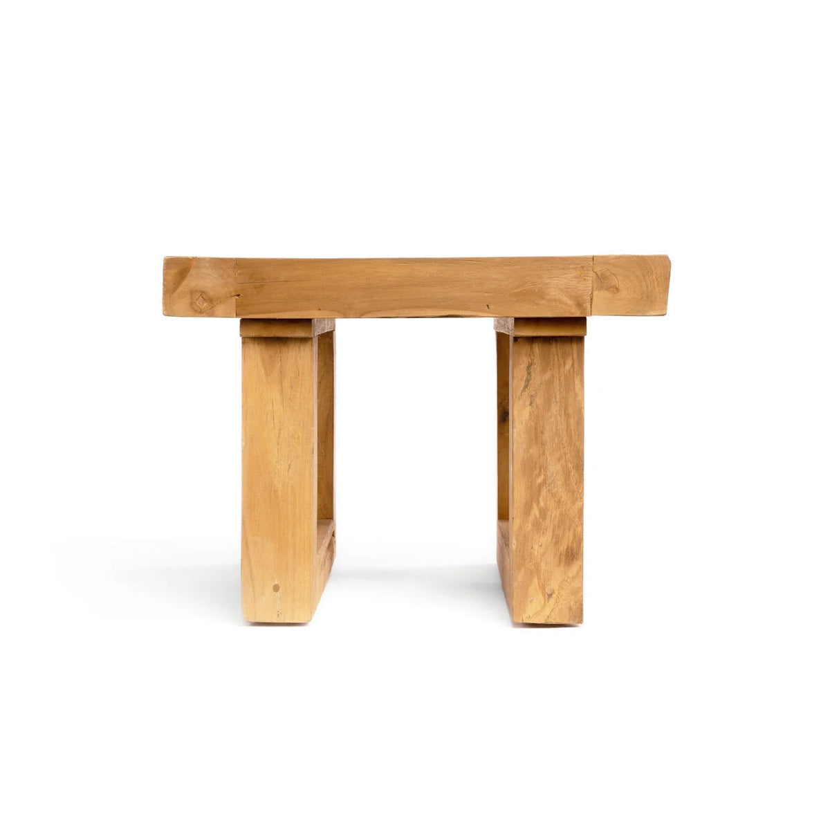 Table d’appoint carrée en teck recyclé – Finition naturelle – 50x50 cm