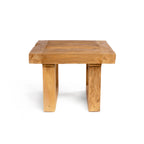 Table d’appoint carrée en teck recyclé – Finition naturelle – 50x50 cm