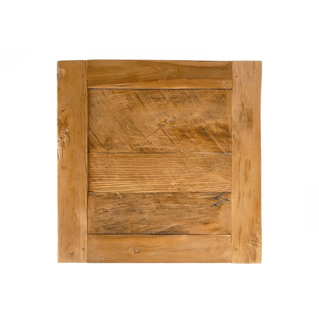 Table d’appoint carrée en teck recyclé – Finition naturelle – 50x50 cm