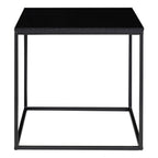 Table d’appoint noire en verre et métal 45x45 cm