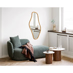 Chaise longue vert foncé texturée avec accoudoirs ronds