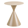 Table d’appoint ronde effet travertin sable avec piètement conique Ø50 cm