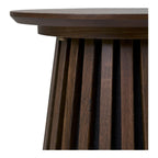 Table d’appoint ronde en placage chêne fumé 40x50 cm en bois brun foncé
