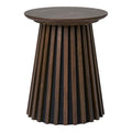 Table d’appoint ronde en placage chêne fumé 40x50 cm