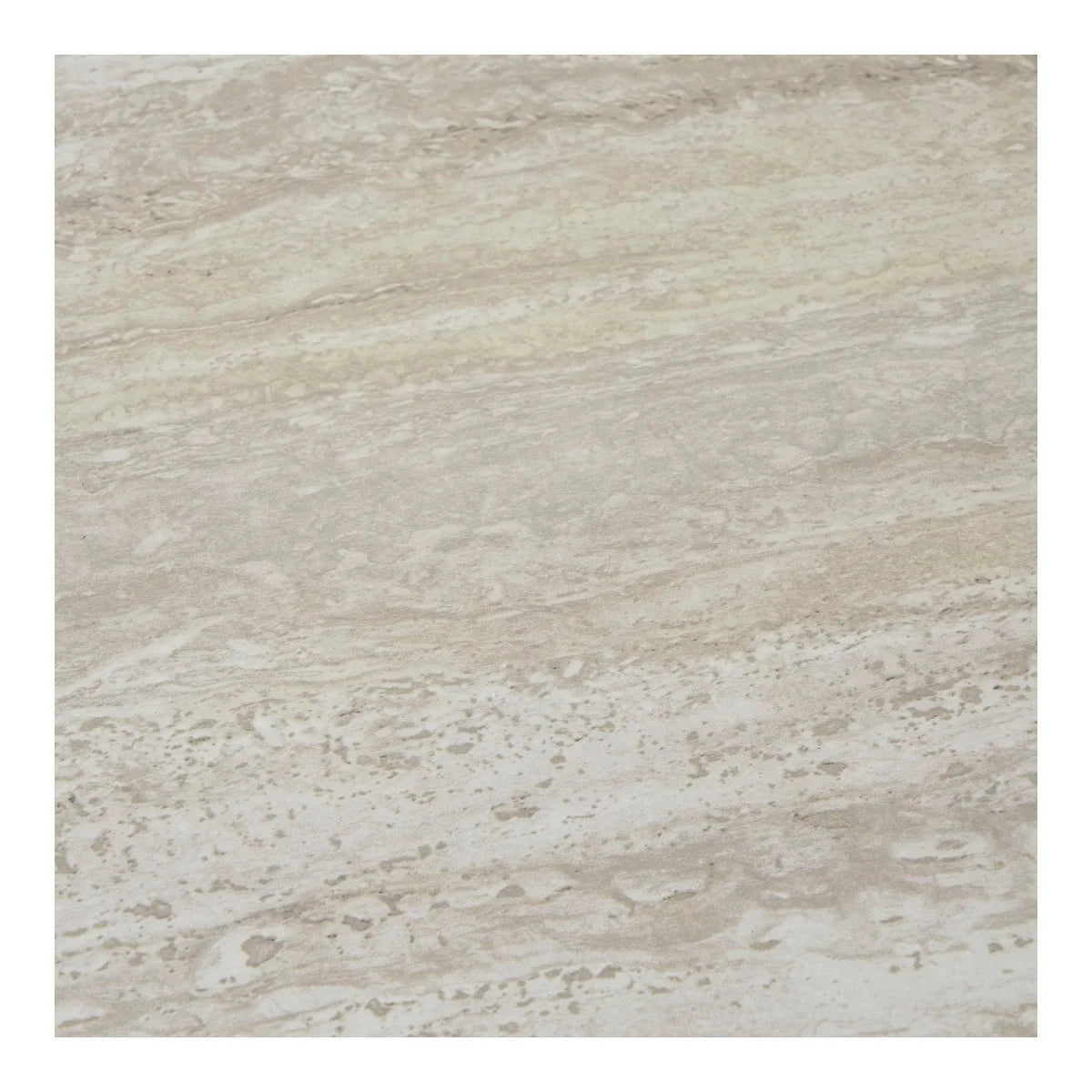 Table d’appoint en travertin beige avec veines naturelles polies