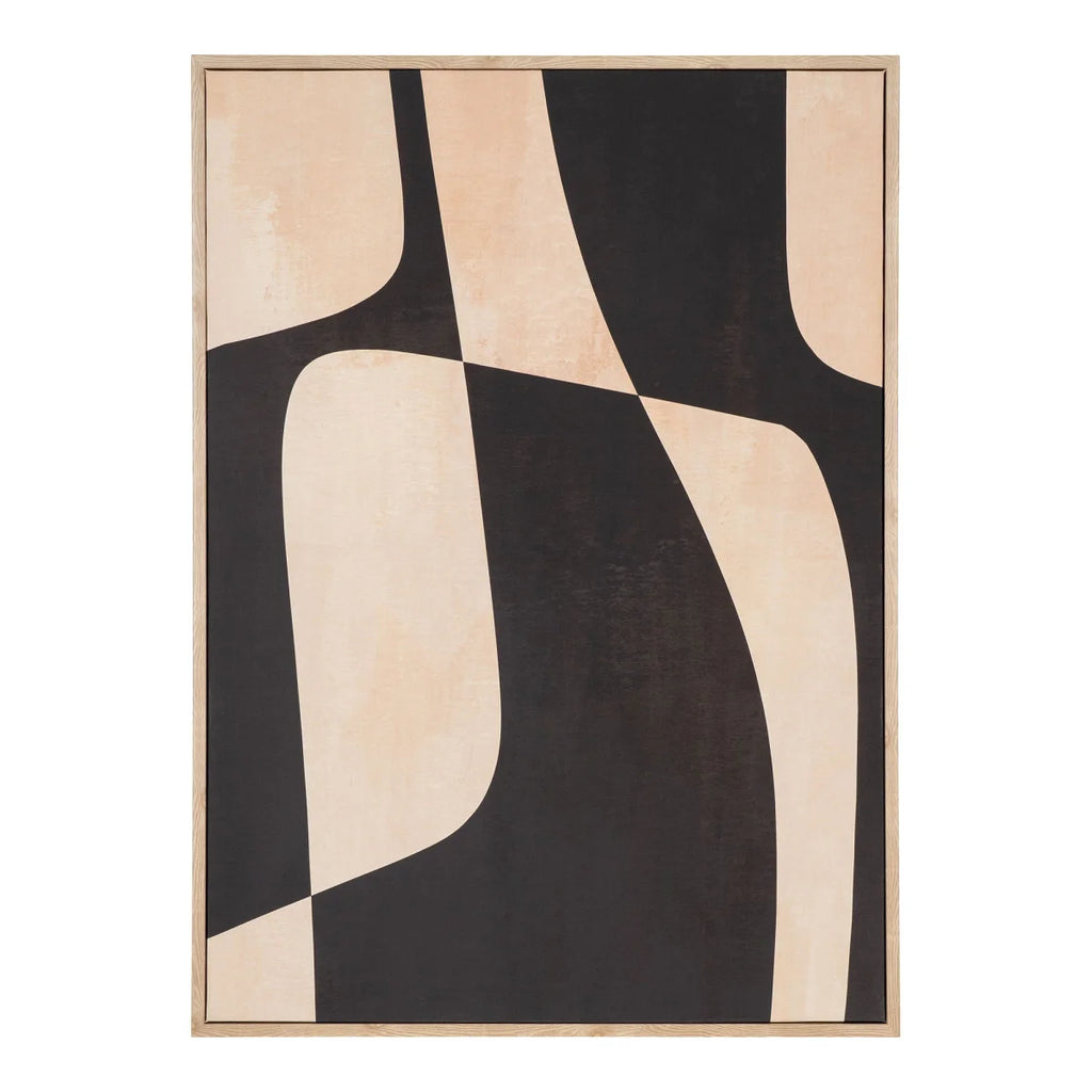 Tableau abstrait marron beige 50x70 cm
