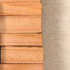 Pliants en bois clair pour tableau mural en bois tressé relief sur toile de lin