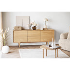 Buffet en bois de chêne clair design minimaliste jambes effilées