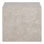 Table basse cube marbre beige veiné subtil - Set de 2