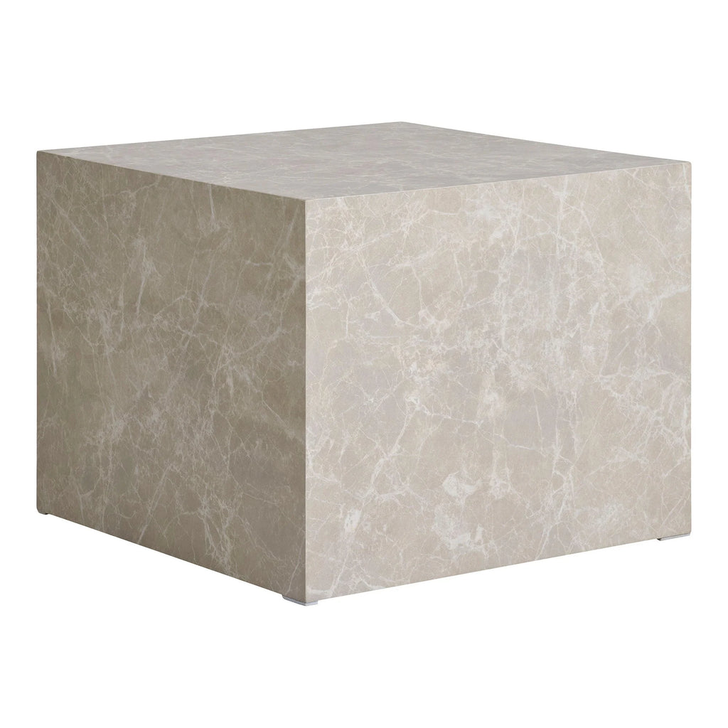Set de 2 tables basses cubiques effet marbre beige