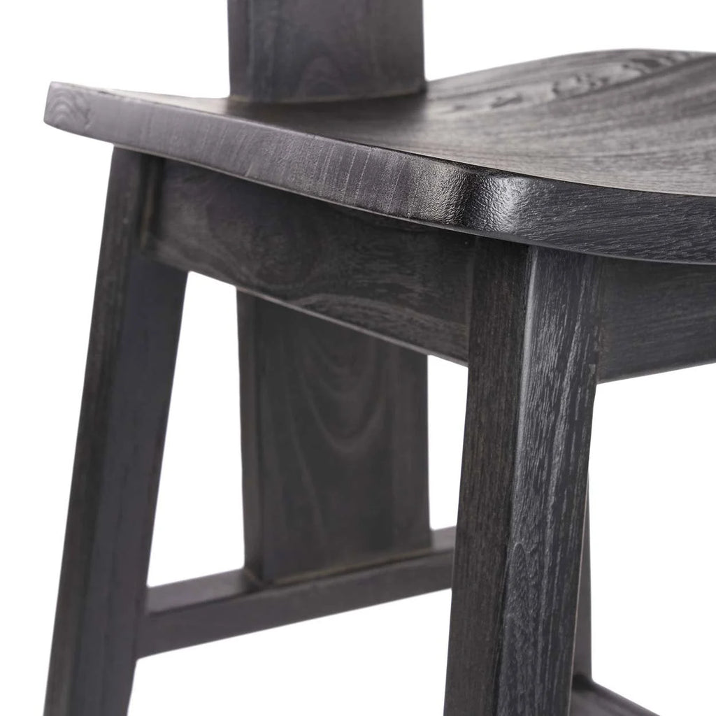 Tabouret de bar en bois noir 109 cm élégant