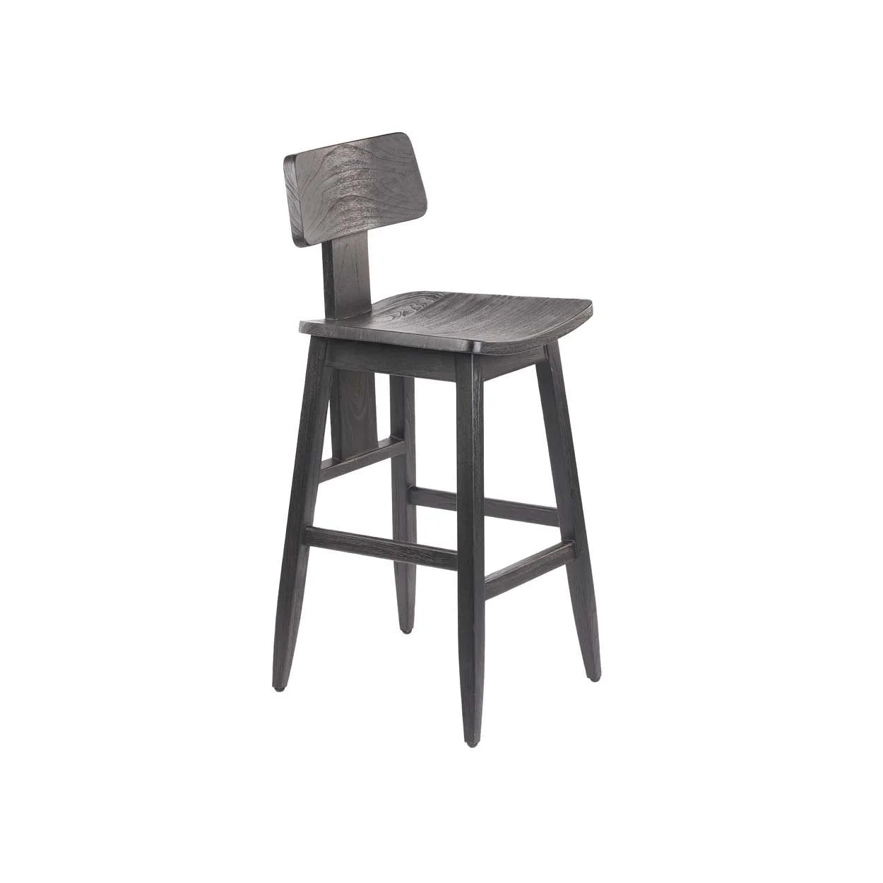Tabouret de bar en bois noir 109 cm élégant