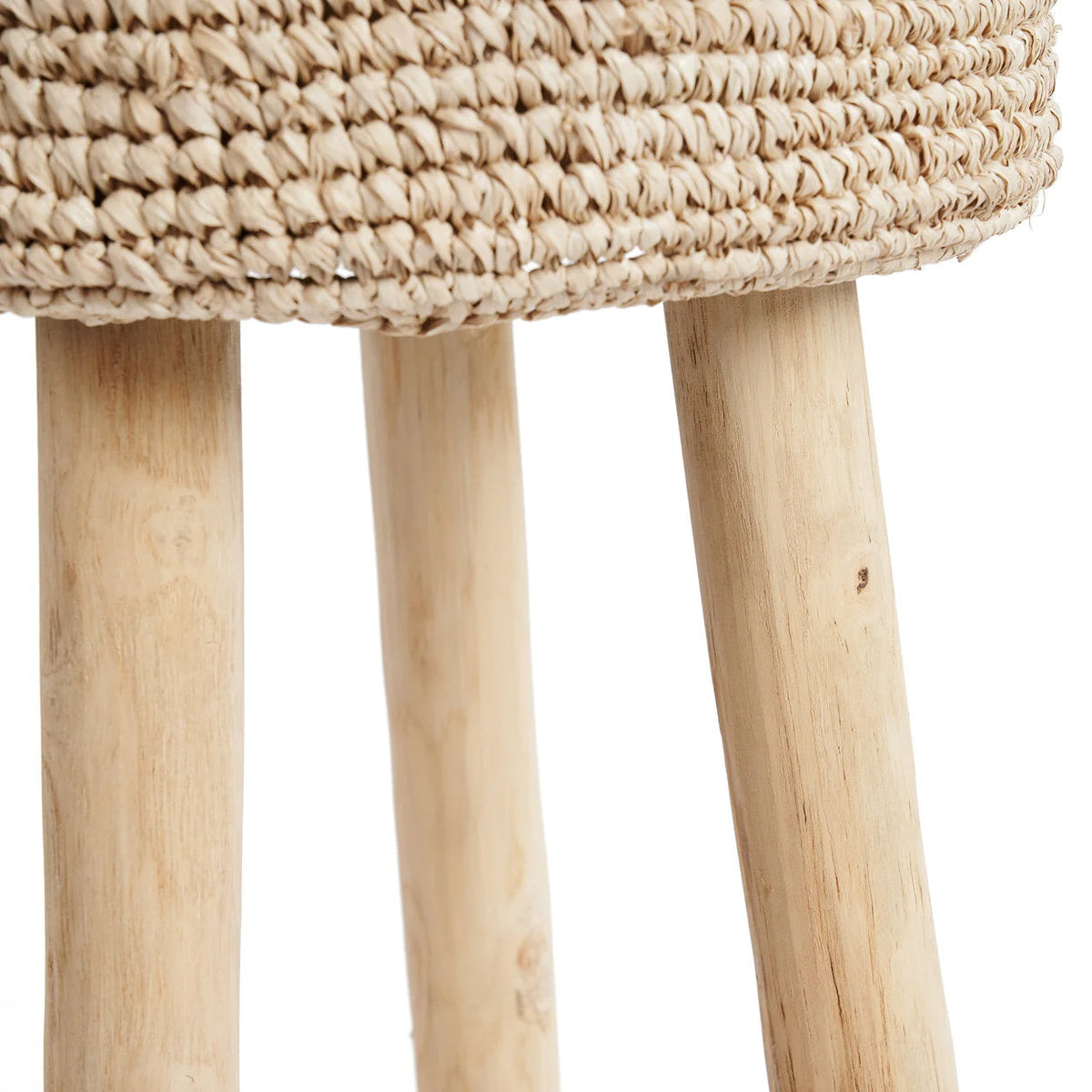 Tabouret de bar en raphia tressé – Naturel – H75 cm