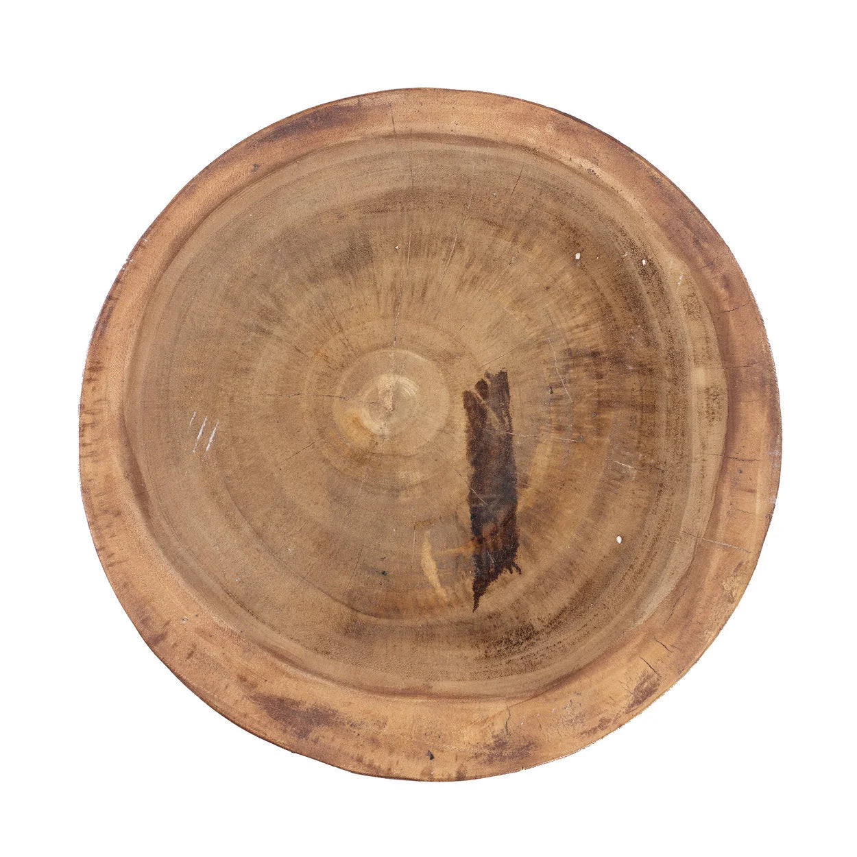 Tabouret en bois de suar naturel sculpté 45 cm