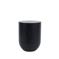 Tabouret cylindre en bois de suar noir sculpté – H45 cm